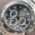 Bulova Marine Star 98b401 Men s Chronograph Quartz Black Dial Watch 41 5mm