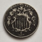 1869 5 Cent Shield Nickel -  good Coin  - Free Shipping