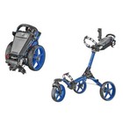 Used Caddytek Lite Auto  360 3 Wheel Golf Cart Swivel Red Blue Gray Cup umbrella