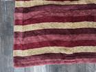 Pottery Barn   Velvet And Chenille Striped Euro Pillow Sham Maroon Beige New