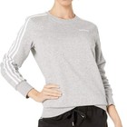 Adidas Womens Grey Essentials 3 Stripe Fench Terry Fleece Sweatshirt Sz Medium