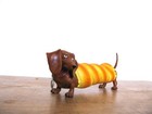 Westland Hot Diggity Bagel Dog Dachshund Figurine Weiner Wrap Weiner Dog 7  