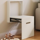 Wall Mounted Folding Entryway Stool Space Saving Foldable Shower Seat White