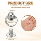 60 Pcs 0 28  Screwback Round Head Rivet With Single Ring  white