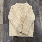 Handmade Irish Wool  Cable Knit Fisherman   s Sweater  Kids Size 2t Beige