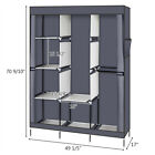 71  Portable Closet Wardrobe Clothes Rack Storage Organizer With Shelf Gray