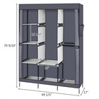 Top 71  Portable Closet Wardrobe Clothes Rack Storage Organizer With Shelf Gray