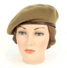Original Wwii 1945 Khaki Beret Grand mere Knitting Co Ww2  Wool  Size 7 1 2