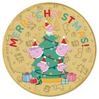 2026-p  1 Tuvalu Peppa Pig Merry Christmas Collector Coin   Card