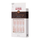 Classy French Nail Manicure Kit With Gel Finish  Long  Coffin Shaped     scrunchie