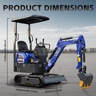 Free Unloading ship Mini Excavator 1ton 13 5hp Gas Epa Engine And 3 Attachments