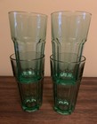 Vintage Libbey Gibraltar Duratuff Spanish Green Tumblers Set Of 4  6 7 8   22 Oz