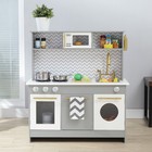 Teamson Kids Little Chef Berlin Modern Play Kitchen With Accessories  Gray white