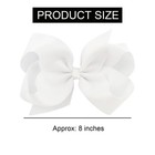 10 Pcs Large 8  White Hair Bow Clips Grosgrain Ribbon Solid Color Hair Bow Wi   