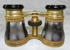 Vintage Opera Glasses W  Leather Case - J e  Caldwell   Co  Paris - Rainbow Mop