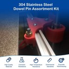 150 Pcs 304 Stainless Steel Dowel Pins Kit 20 Sizes M2 M3 M4 M5 Shelf Pegs Rod 