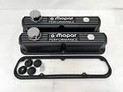 Nos Mopar 318 340 360 Valve Cover   Air Cleaner Kit - Black Finned - Die Cast