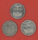 Ecuador Lot Of 3 Coins  1 Sucre 1896 F  Lima   Km   53 3  Vf-xf 