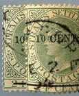 Malaya 1897 Straits Settlements Qv 2v 10c On 24c Varieties Used Sg 86 86a M4773