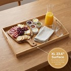 Bam   Boo Bam Boo Natural Serving Tray Extra Large Rectangular Handles For Food