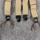 Vintage 70s 80s Suspenders Mens Tan X Back Leather Button Wide Workwear Western