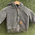 Vintage Carhartt Toddler 2t Ytj130 Mos Canvas Jacket Quilted Hooded Green Baby