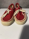 Rare Vintage 80s Vans Made In Usa Rainbow Red Deck Shoes Women s 9   Men s 7 5