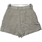 Abercrombie   Fitch Tan Lyocell Pleated High Rise High Waisted Shorts Size Small