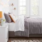 King Down Alternative Washed Microfiber Reversible Comforter Dark Gray -