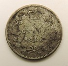 1885 Large 5 Canada Silver 5 Cents