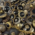 Lot Of Gold   Silver Tone Black Metal Plastic Buttons Shanks 8 Oz  Vintage 100 