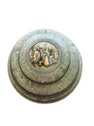 Vintage Aluminum Round Vanity Powder Puff Box Victorian