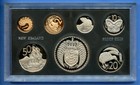 1973 New Zealand Treasury 7pc Proof Coin Set In Ogp Acrylic Case