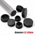 Round Plastic Blanking End Cap Caps Tube Pipe Inserts Plug Bung Steel Leg Black