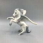 Schleich Pegasus Rearing 2004 Blue Sparkle White Winged Flying Horse 6  Wide