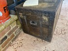 Old Antique Pine Chest  Vintage Wooden Storage Trunk  Blanket Box  Coffee Table 