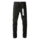 2025 New Purple Brand Men s Fashion Splash-ink Slim Black Jeans  