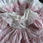 Lid l Dolly s Girl Dress 1t 1 Yr Pink Checks Full Circle Pageant Lace Ruffle