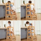 New-kitchen Step Stool For Kids With Safety Rail toddler Standing Tower For Kitc