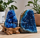 300g large Rare Blue Geode Phantom Cluster Mineral Specimen Titanium Luck Decor