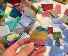 Iridescent Stained Glass Pieces For Crafts And Decoration variety Irregular Brok