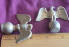  2  Vintage Small Brass Eagle Statues Finials Pair Us Made