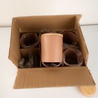 12 Empty Terracotta Blush Ceramic Candle Jars With Natural Bamboo Lids - 10oz
