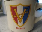 Vtg Boy Scouts Of America  bsa  Region 5 Gold Rimmed Ceramic Coffee Mug