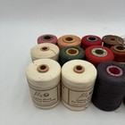 Vintage Sewing Notions Lot Wood Thread Spools Material Clarks Bulk 100s Of Yards