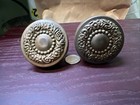 Lot Of 2 Antique Russel   Erwin Solid Brass Victorian Floral Pattern Door Knobs
