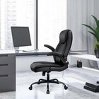 Executive Office Chair Ergonomic High Back  Flip-up Arms  Cushioned  Black