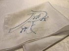 9825    huge Vintage 50s Madeira Bridal Blue Monogram    r    Wedding Handkerchief