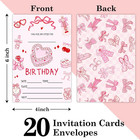 20 Pink Bow Birthday Invites Party Invitation Cards For Girls Kids Adults Party