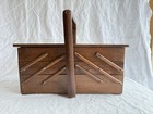 Vintage Wood Sewing Box Accordion Style Cottage Core